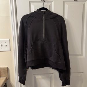 lululemon graphite grey scuba 1/2 zip hoodie xl xxl